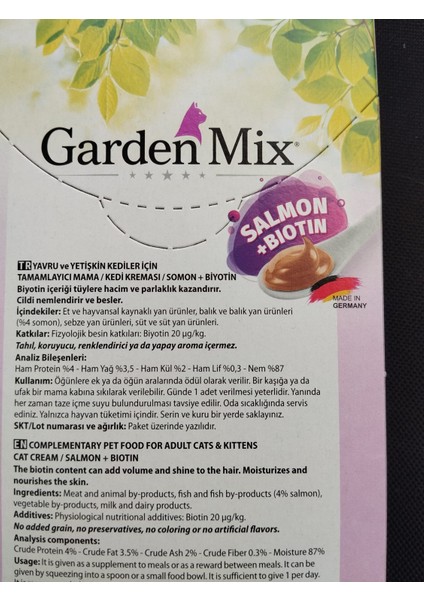 Garden Mıx Kedi Kreması Somon+Biotin 15GR x 5 Adet modelleri