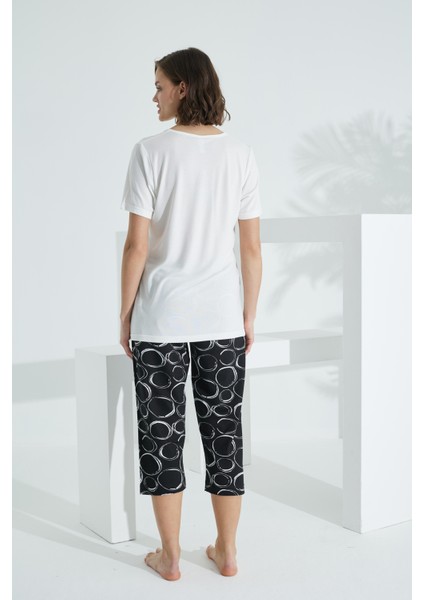 Bambu Soft Kumaş Kısa Kol Kapri Takım 71040 fırsatları