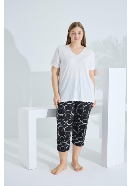 Bambu Soft Kumaş Kısa Kol Kapri Takım 71040 indirimleri