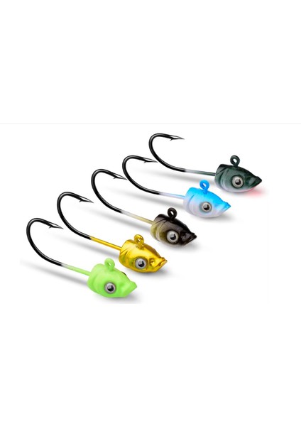 5 Adet,5 Farklı Renk,Her Renkten 1'Er Adet, 5 Gram Jig Head,Zoka