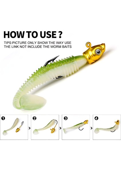 5 Adet,5 Farklı Renk,Her Renkten 1'Er Adet, 5 Gram Jig Head,Zoka