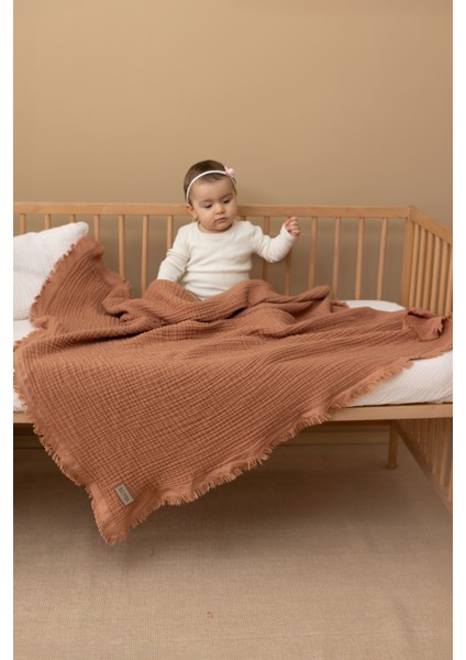 Gri 4 Katlı Müslin Bebek&çocuk Müslin Battaniye