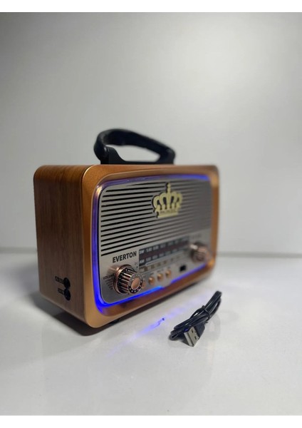 RT-849 Bluetooth Fm-Usb-Tf-Aux Şarjlı Nostaljik Radyo Güneş Panelli