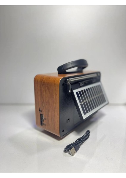RT-849 Bluetooth Fm-Usb-Tf-Aux Şarjlı Nostaljik Radyo Güneş Panelli