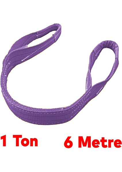 Polyester Spanzet Sapan Lila Renk 1 Ton 6 Metre Sağlam Yük Kaldırma Taşıma Indirme Halat