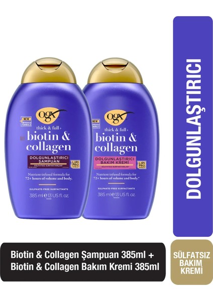 Organix Biotin-Collogen Şampuan 385 ml + Saç Kremi 385 ml