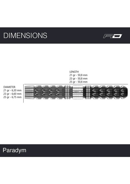 Paradym Parallel % 90 Tungsten Çelik Uçlu Dart Oku modelleri