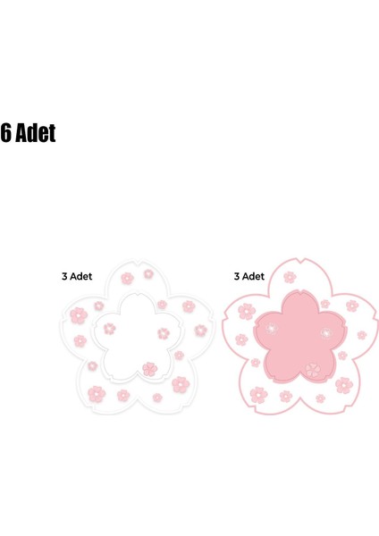6'lı Kiraz Çiçeği Desenli Pleksi Bardak Altlığı 11,5cm fırsatları