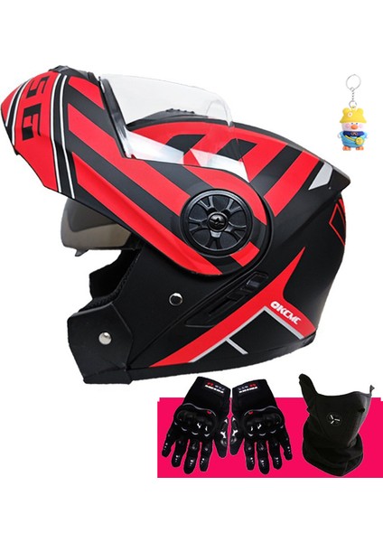 [ücretsiz Eldiven ve Maske] Erkek ve Kadın Açık Kask, Çift Lensli Tam Kask, Motosiklet Olmayan Kask (Yurt Dışından)