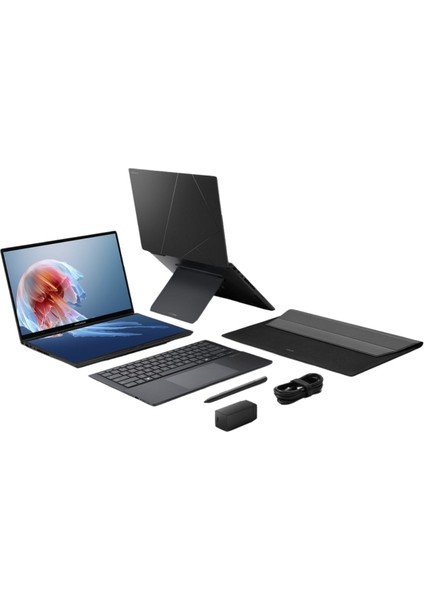 Zenbook Duo UX8406 UX8406CA-PZ210W Intel Ultra 9 285H 32GB Ram 2tb SSD 14 Inç OLED Dokunmatik Windows 11 Taşınabilir Bilgisayar