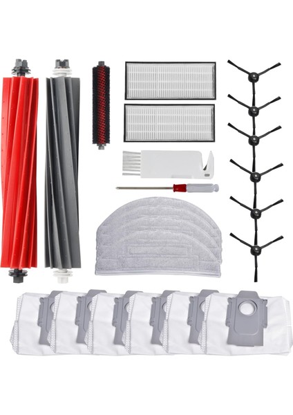 S8 Pro Ultra Robot Vakum Ana Yan Fırça Paspas Bezi Pedleri Hepa Filtre Yedek Parçalar Aksesuar Takımı (Yurt Dışından)