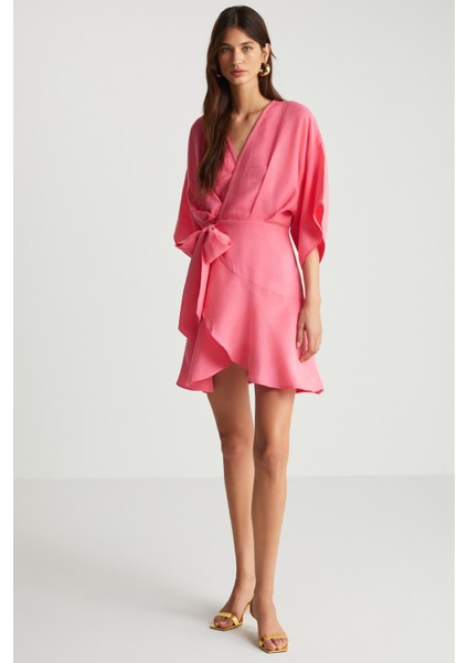 Pembe Kimono Elbise