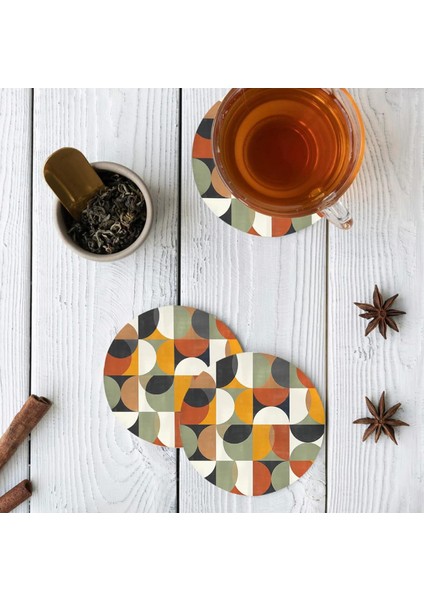 6'lı Geometrik Desen Ahşap Bardak Altlığı 10X10CMX4MM fiyatları