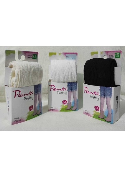 Yüksek Pamuk Oranı Knitwear 3'lü Külotlu Çocuk Çorabı - Kız Çocuk Külotlu Çorap