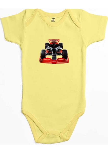F1 Audi Formula Sarı Renk Bebek Body Zıbın