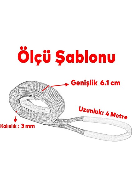 Yük Kaldırma Polyester Spanzet Sapan Yeşil Renk 2 Ton 4 Metre Sağlam Taşıma Indirme Araç Çekme Halat