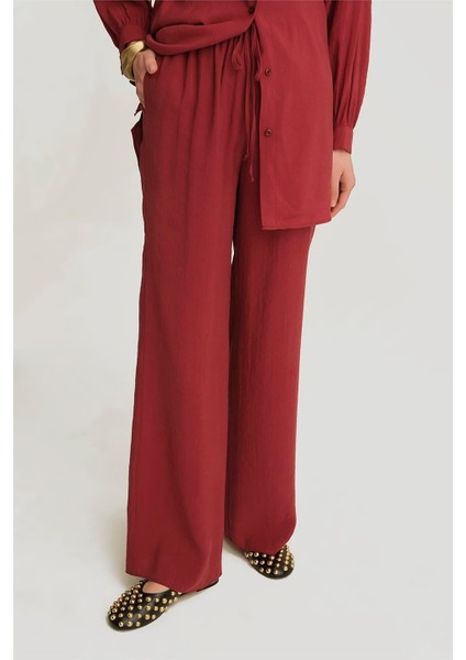 Modal Straight Pantolon 25YD4224-2 Bordo modelleri