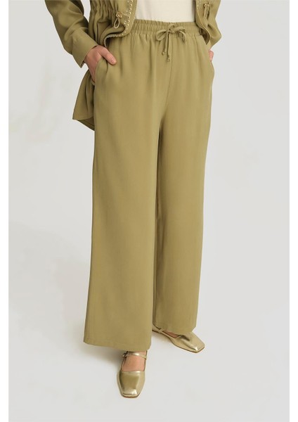 Lastikli Tencel Pantolon 25YD4229-2 Haki modelleri