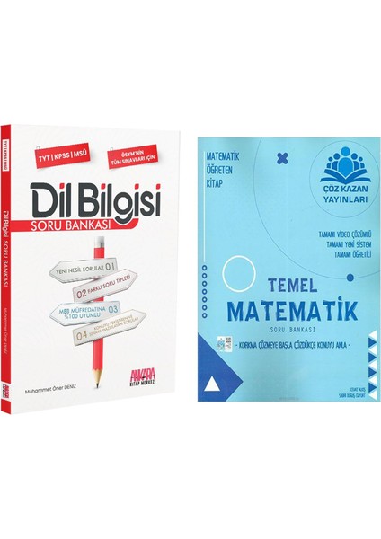 Tyt Temel Matematik ve Akm Dil Bilgisi Soru Bankası Seti 2 Kitap