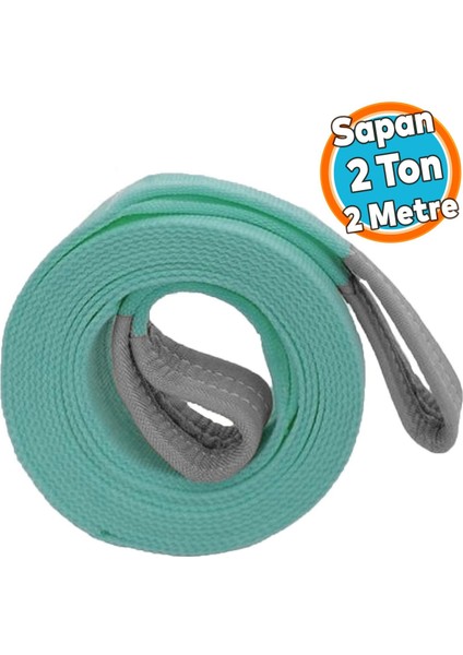 Yük Kaldırma Sapan Polyester Spanzet 2 Ton 2 Metre Turkuaz Sağlam Taşıma Indirme Araç Çekme Halat