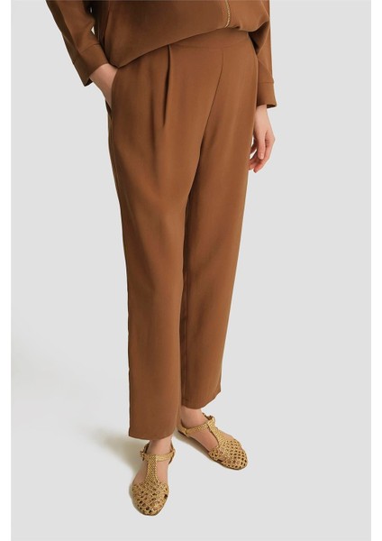 Tencel Havuç Pantolon 25YD4228-2 Kahverengi modelleri