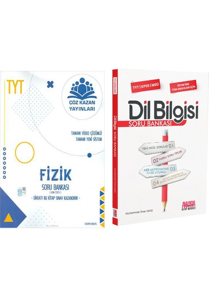 Çöz Kazan Tyt Fizik ve Akm Dil Bilgisi Soru Bankası Seti 2 Kitap