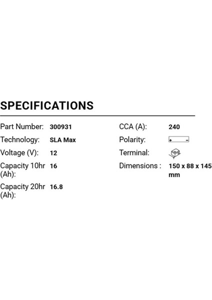BGZ16H Sla Max Motosiklet Aküsü 300931 fırsatları