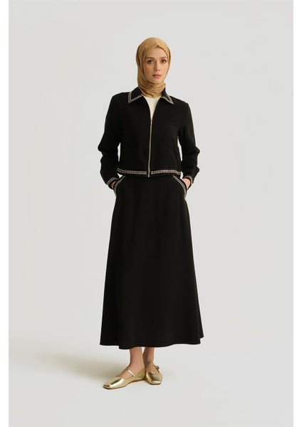 Trok Detaylı Tencel Ceket 25YD4227-1 Siyah fırsatları