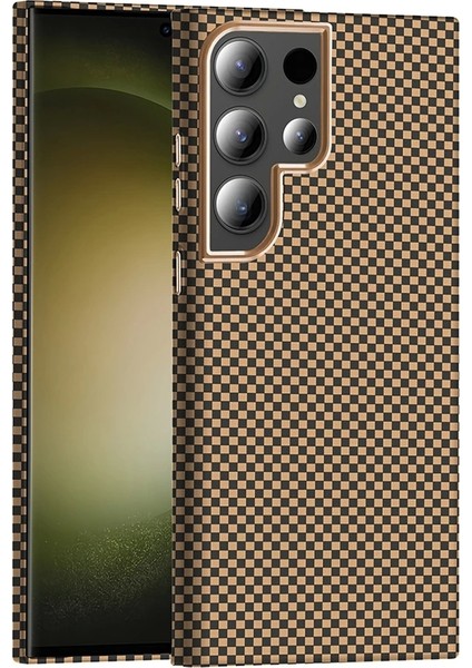 Galaxy S23 Ultra Kılıf M-Safe Şarj Özellikli Karbon Fiber Görünümlü Redclick Gros Kapak