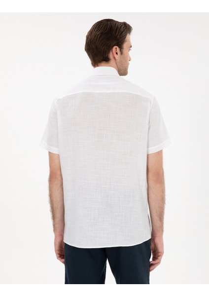 Erkek Beyaz Regular Fit Kısa Kollu Gömlek 50302730-VR013