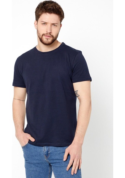 Erkek Çok Renkli T- Shirt Regular Fit Rahat Kesim Bisiklet Yaka 5'li Basic Tişört Paketi modelleri