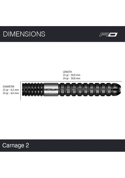 Carnage 2 % 90 Tungsten Çelik Uçlu Dart Oku modelleri