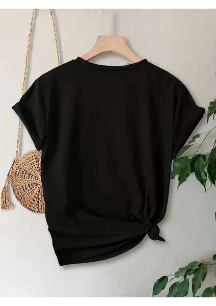 Anneler Günü Baskılı T-Shirt - Siyah modelleri