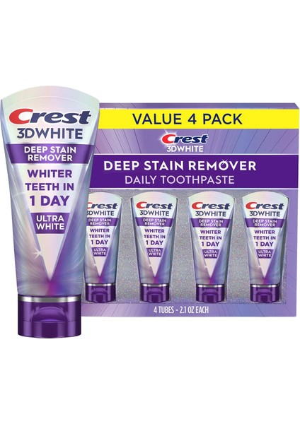 3Dwhite Brilliance Deep Stain Remover Ultra White Diş Macunu 4x59 gr