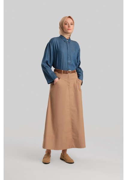Tencel Bluz 24YD3407 Mavi modelleri