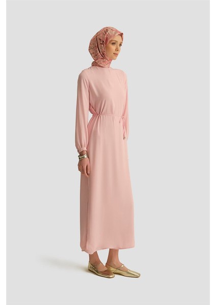 Ip Kemerli Elbise 25YT927 Rose