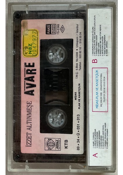 Izzet Altınmeşe Avare Kaset (Orjinal Dönem Baskı Kaset)