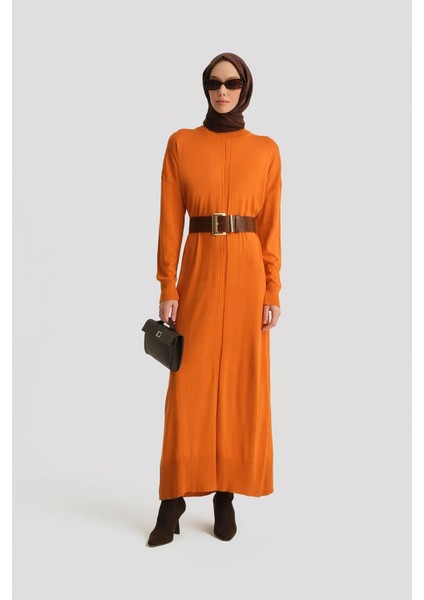 Elbise 23KD4248 Yanık Oranj