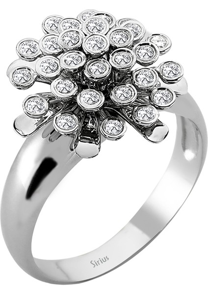 Pırlanta Taşlı Çiçeksi Yüzük 0404R0349