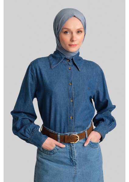Denim Gömlek 24YD3414 Indigo
