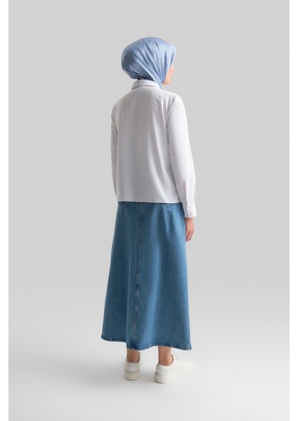 Manşeti Logolu Basic Gömlek 24Y3522 Beyaz