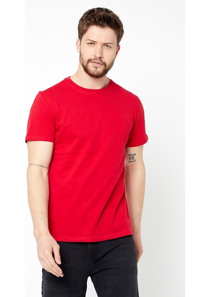 Erkek Çok Renkli T- Shirt Regular Fit Rahat Kesim Bisiklet Yaka 3'lü Basic Tişört Paketi
