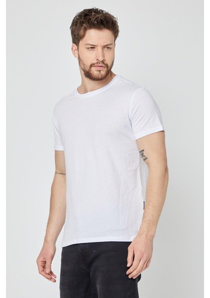 Erkek Çok Renkli T- Shirt Regular Fit Rahat Kesim Bisiklet Yaka 3'lü Basic Tişört Paketi