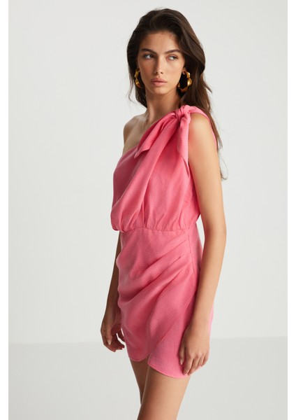 Pembe Lyocell Yazlık Elbise