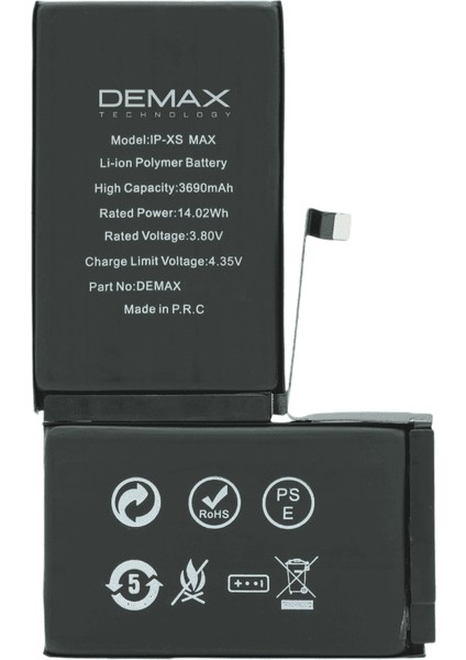 Demax Apple iPhone Xs Max Güçlendirilmiş Yüksek Kapasiteli Batarya 3690 Mah