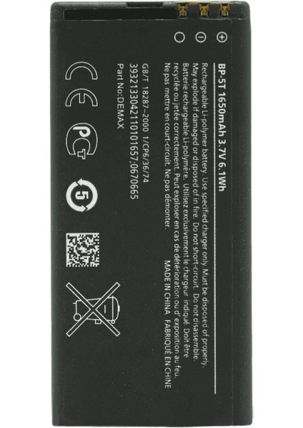 Demax Lumia 820 Güçlendirilmiş Batarya Bp-5t