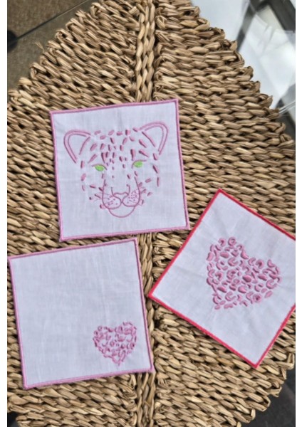 Pink Leopar Seri Lüks Kokteyl Peçetesi 3lü