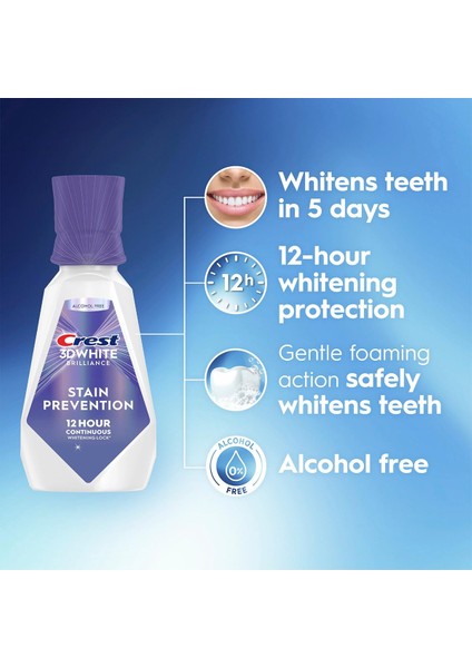 3dwhite Brilliance Stain Prevention Alkolsüz Ağız Bakım Suyu 473 ml