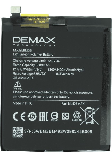 Demax Xiaomi Mi Mix 2 Güçlendirilmiş Batarya BM3B