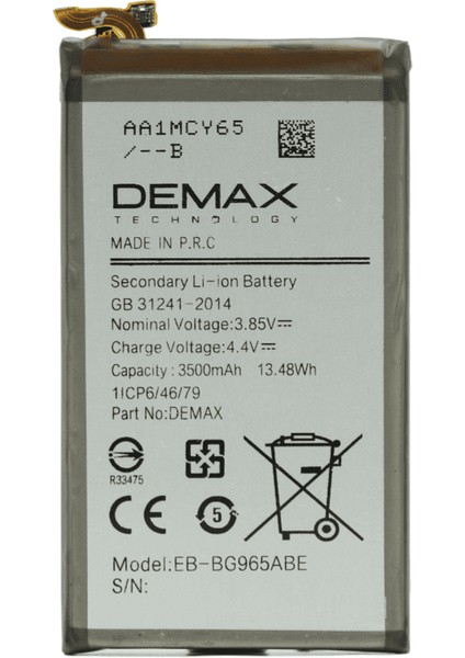 Demax Samsung Galaxy S9 Plus Güçlendirilmiş Batarya EB-BG965ABE